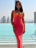 Elegant Strapless Sexy Bodycon Maxi Dress Women Sleeveless Backless Long Party Dress Slim Casual Party Dress