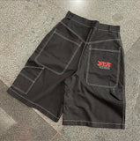 Street Hip-Hop Embroidered Jeans Men's Summer Tide Brand Straight Wide-Legged Casual