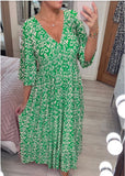 Summer Explosion Super Fairy V Collar Seaside Holiday Beach Print Loose