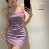 Pocket Ass Temperament Sweet And Spicy Dress Bling Shiny Back Strap Straps To The Skirt Of