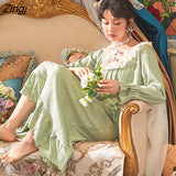 Nightgowns Women Long Sleeve Autumn Chic Popular Ulzzang Popular Vintage Female Nightwear Soft Loose Schoolgirls