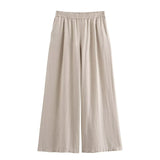 2025 New Casual Thin Loose Shirt Tight Straight Trousers Set