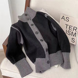 Color High-Necked Sweater Women's Dress 2024 Spring And Autumn Loose Soft Waxy Lazy Striped Cardigan