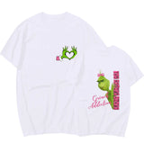 High Street Style Trend Summer Lovers Wear Green Printed Round-Neck Short-Sleeved Shirt T-Shirt