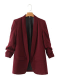 Spring Style Pleated Sleeve Sag Urban Leisure Candy Color Women's Suit