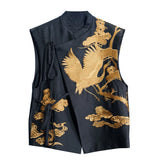 Fashion Vest Jacket Fashionable Foreign Style Heavy Industry Crane Embroidery New Chinese Style Loose Lace Horse Clip