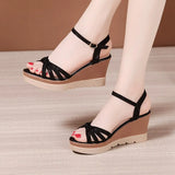 Heel Sandals Summer 2023 New Muffin Thick Bottom Waterproof Table With Frosted All Kinds Of Large Size Women's