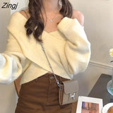 Women Criss-cross Design Fashion Elegant All-match Solid College Autumn New Basic Slim Casual Ulzzang Slouchy