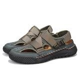 Zingj Men's Sandals Summer 2024 New Hollowed-Out Breathable Men's Hole Shoes Non-Slip Handmade Large-Size Outdoor