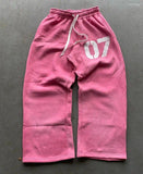 Alphabet Printed Trousers Loose Waistband Men's And Women's Fashion Brand