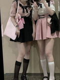 Lolita High Waist Mini Suspender Skirt Y2k Aesthetic Sweet Women Solid Streetwear Gothic Jk Saia Feminina Harajuku