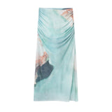 New Printed Chest Jumpsuit 5039374 Silk Mesh Skirt