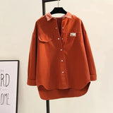 Map Water Wash Cotton Shirt Women 2025 Autumn And Winter New Korean Version Of The Loose Casual Shirt Jacket