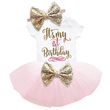 Cotton Baby Girl First 1st Birthday Party Tutu Dresses for Vestidos Infantil Princess Clothes 1 Year Girls Children's