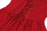 Red Corset Strap Frill Mini Dress-Outfit