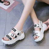 Zingj Sports Sandals Summer 2023 New Korean Platform Platform Casual Beach Sandals- Outfit