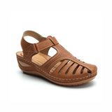 Women's Sandals Large Size Hollowed-Out Slope Heels Round Head Non-Skid Women's