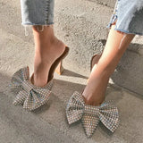 and American large bow shallow mouth diamond rhinestone wine glass with high heel women's