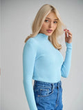 Zingj Color Half Turtleneck Sweater 2024 Autumn And Winter Female (24 Color Spot) Slim Knit Bottom