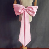 Seperate Pink Satin Bow Party Dress Knots Removeable Prom Dresses Satin Knots With