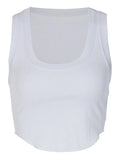 Square Neck White Sexy Slim Y2K Crop Tank Top Summer Women Goth Clothes Streetwear Vacation Casual