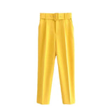 2025 New 褶皱 Multi-Colored Harun Pants Casual Solid-Colored Small-Footed Women's Trousers