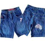 Shorts, Y2K Pants, Harajuku, Hip-Hop, Lucky Seven, Vintage Blue Baggy