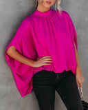 Round Neck Loose Batwing Sleeve