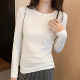 New Slim T-Shirt With Long Sleeves And A Round Collar Shirt In Autumn And