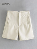 Women Basic Suit Shorts OL Lady Spring Summer New Trendy Pants High Waist Street Style