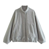 New 15 Color Loose Casual Jacket Street Y2K Collar Dark Buckle Coat Female