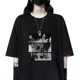 T-shirts Japanese Anime Attack On Titan Levi Ackerman Eye Punk Tops Summer Harajuku Oversized Gothic Short Sleeve