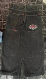 Street Jeans Hip-Hop Poker Graphic Printed Loose Jeans Y2K Wide-Legged