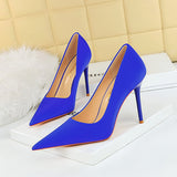 Zingj Korean Version Of Fashion Simple Pedicure Show Thin Ultra High Heel Shallow Pointed Heels Women's Single