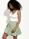 Up Wooden Ear Skirt 2025 Summer New Y2K Street Trend Splicing Mini Folded
