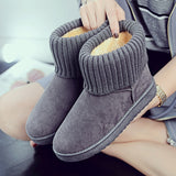 Zingj Winter New Flat-Bottomed Woolen Mouth Snow Boots Women's Cotton Shoes Comfortable Short Tube Velvet Pregnant Women's Anti-Skid