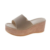 Zingj Large Size Slippers Women's Summer Fashion Slippers With Korean Version Of Slope Heels, Thick Heels, High-Heeled Cake