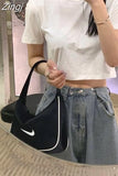 Sleeve T-shirts women solid cropped tops sexy stylish harajuku streetwear girls cool loose all-match korean style
