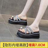 Zingj Bottom Slippers Female Summer Wear 2024 New Temperament Net Red Super Fire Increased With Cake