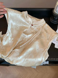 New Chinese Style Light Style Blouse Women's Summer Short Style Slim High Feel Plate Button Thin Satin Broken Flower