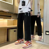 High Street Jeans Male Personality Printed Hip Hop Fashion Clothing Straight Pants High Waist Y2K