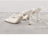 Onlymaker Women's Square Toe Black Beige Strap Stiletto Fashion Big Size