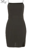 Basic Black Sling Dress Bodycon Dress Spaghetti Strap for Women Summer Vacation