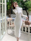 Zingj Sweater Dress, Autumn And Winter Dress, Knee-Length Overcoat, Medium-Length Bottom-Bottomed Knitted Hip
