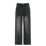 Personality Hot Drill To Make Old Loose Wide-Legged Low-Waisted Jeans New Drooping Casual Pants In Spring And Summer