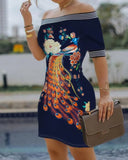 Shoulder Digital Printing Slim Sexy Pencil