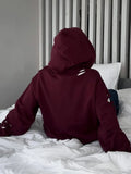 Style Retro Hottie Letter Print Dress Girl Spring New Rotten Hooded Loose