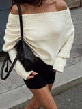 Sense Elastic Towel Cloth Shoulder Double Sweater Cover Autumn And Winter Loose Leisure Lazy