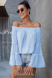 Off Shoulder Blouse Women Fashion Solid Color Long Sleeve Plus Size Casual Sexy Shirts Female Chiffon Tops And