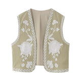 New Simple Embroidered Cardigan Vest